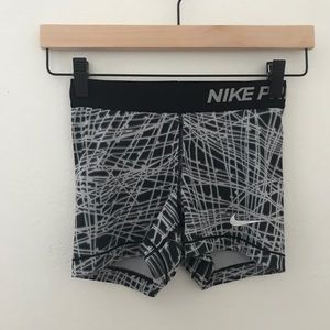 Nike Striped Patterned Nike Pro Athletic Shorts